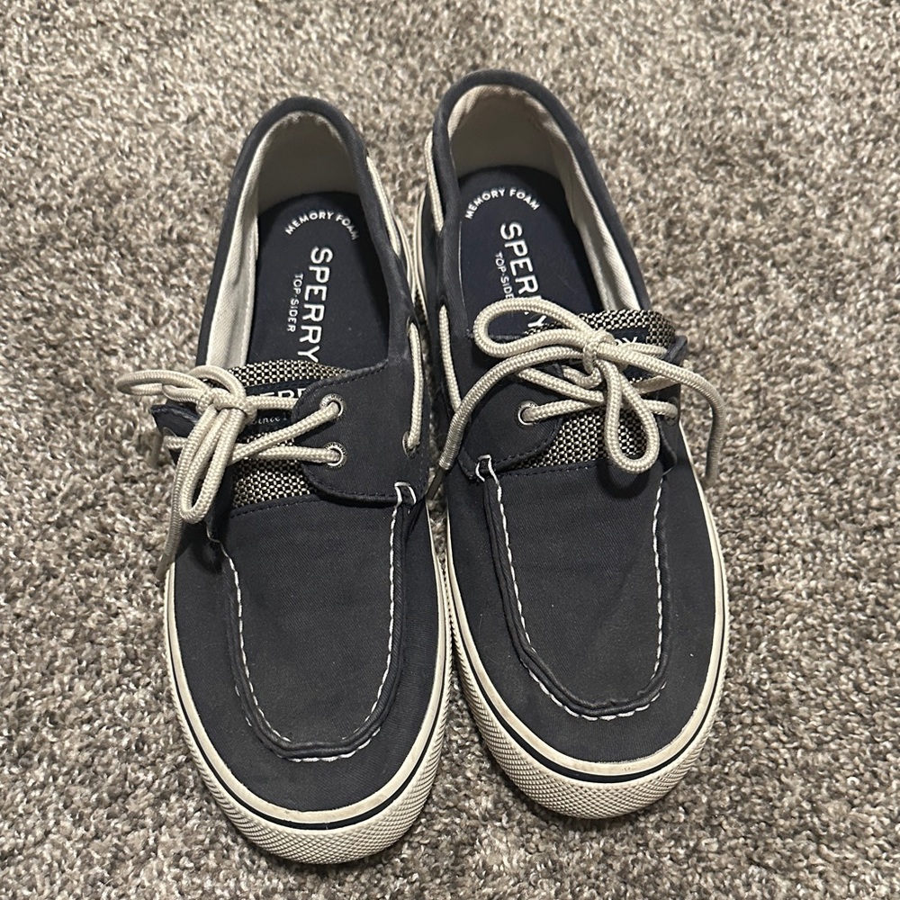 Sperry Men’s Top Sider Memory Foam Dark Blue Canvas Boat Shoes